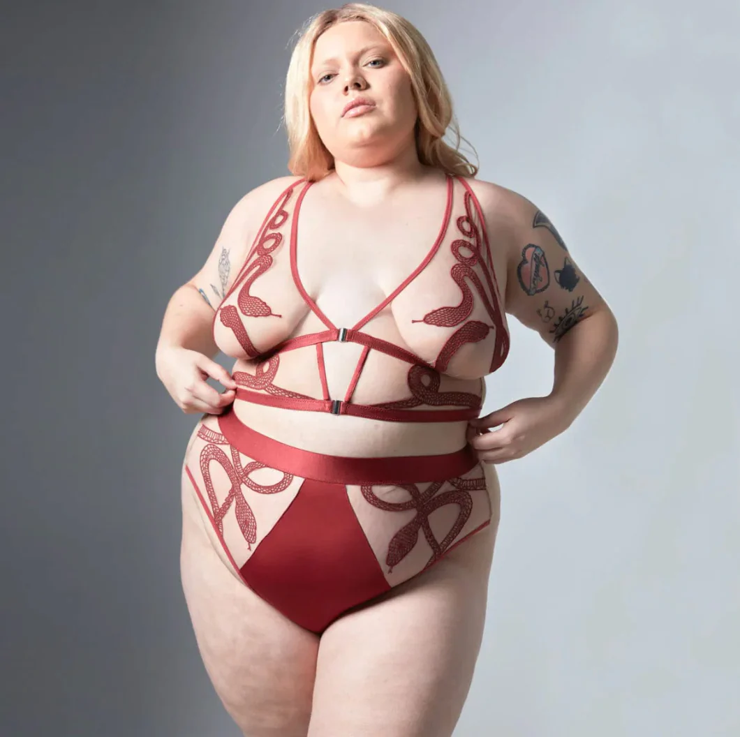 Medusa High Waisted Bikini - Oxblood - Available in Multiple Nudes - Image 2